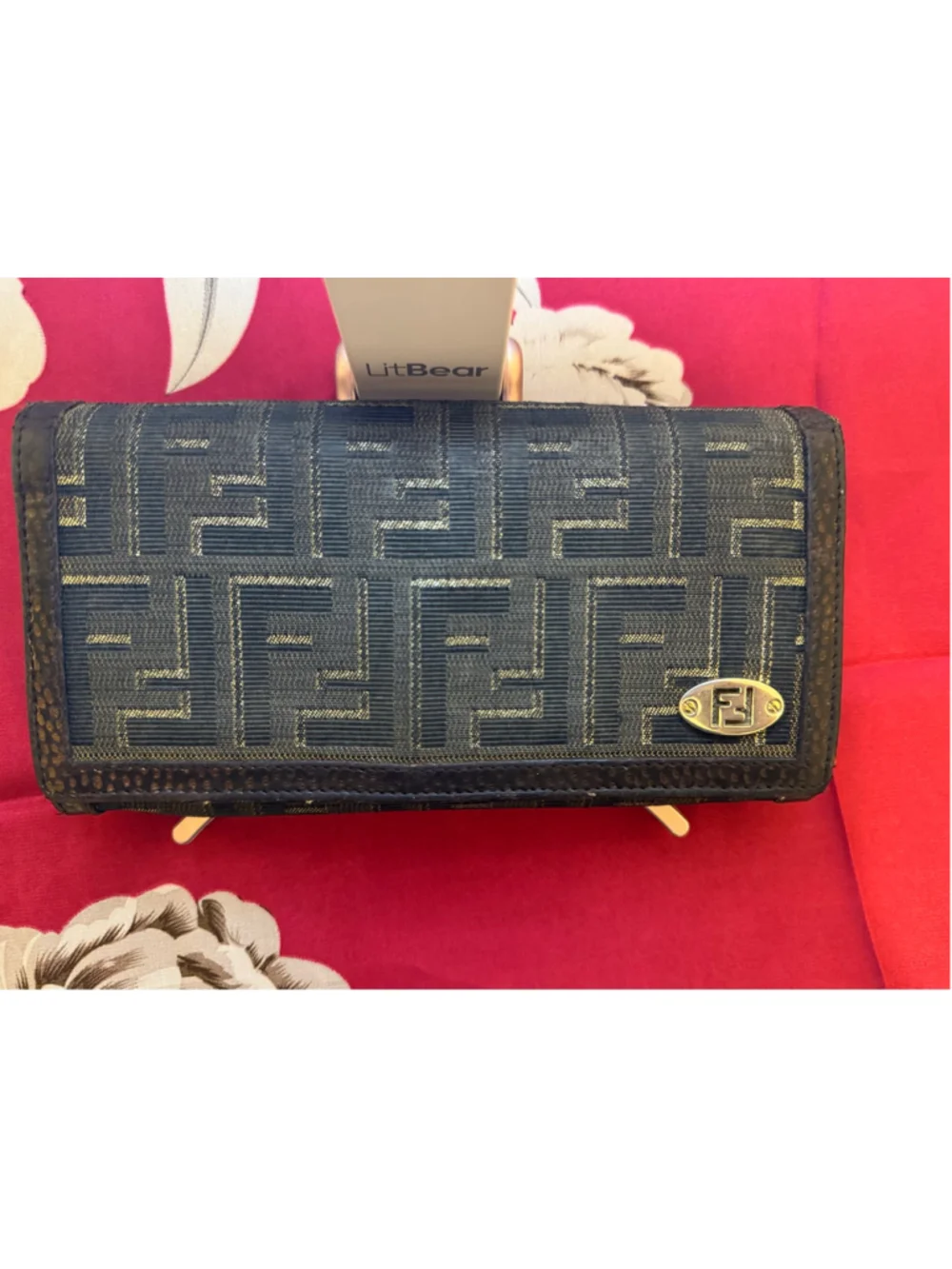 Authentic Fendi Zucca FF Logo Long Wallet Brown Vintage Continental COA